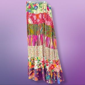 ANTHROPOLOGIE Maxi Floral Patchwork skirt